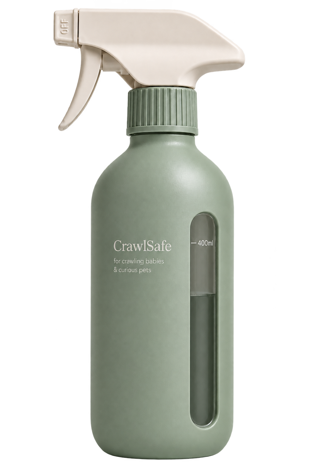CrawlSafe reusable bottle with viewing window